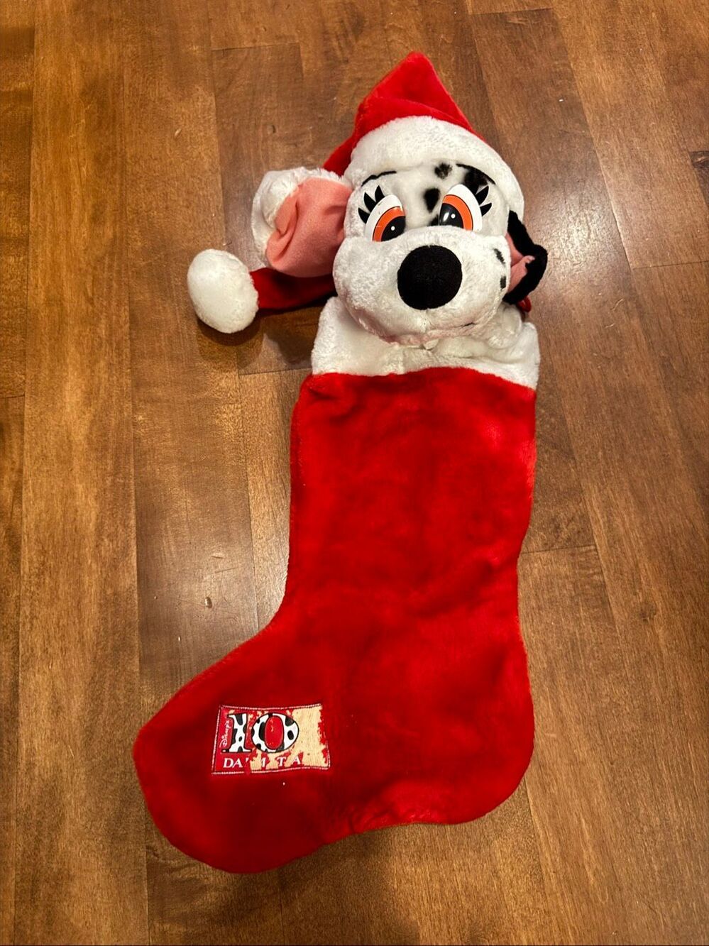 Vintage Disney 101 Dalmatians Plush Puppy Christmas Stocking 18”